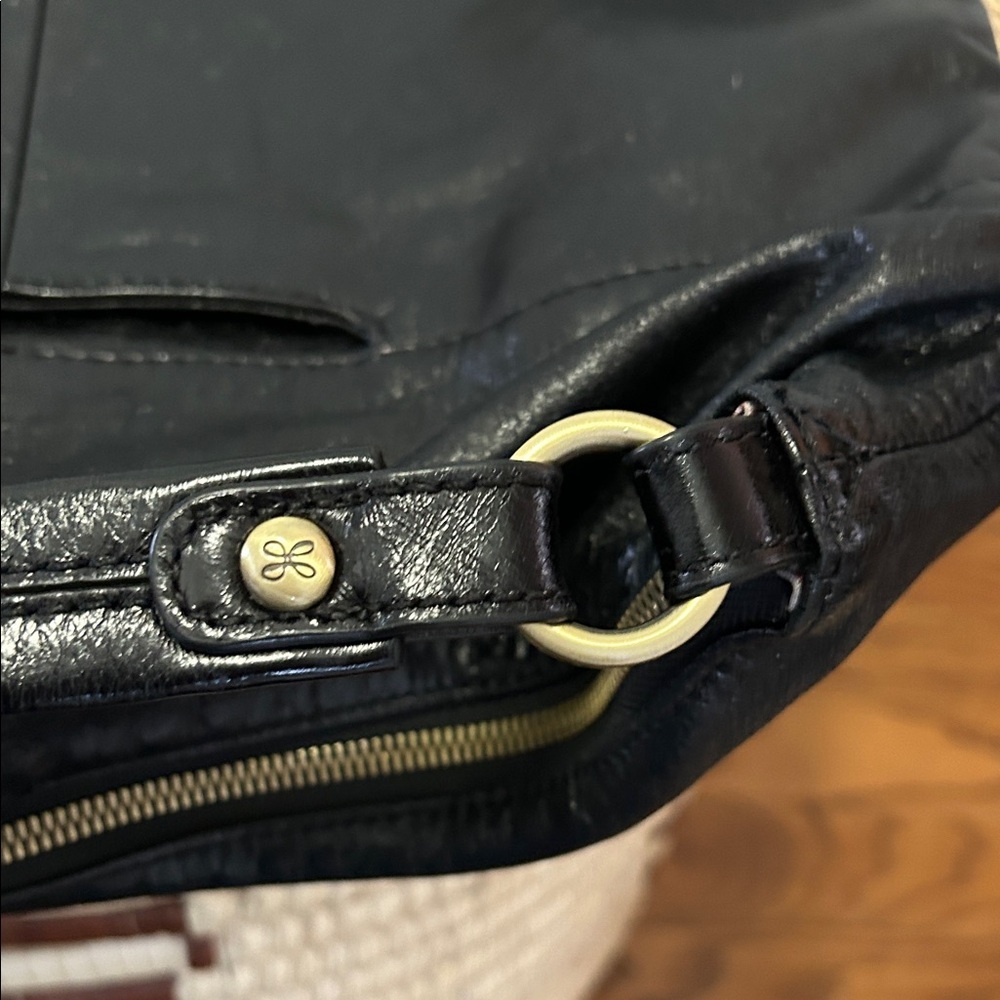 Hobo Black Leather Shoulder Bag Large Minimalist Classic Travel Work Tote - Picture 8 of 16